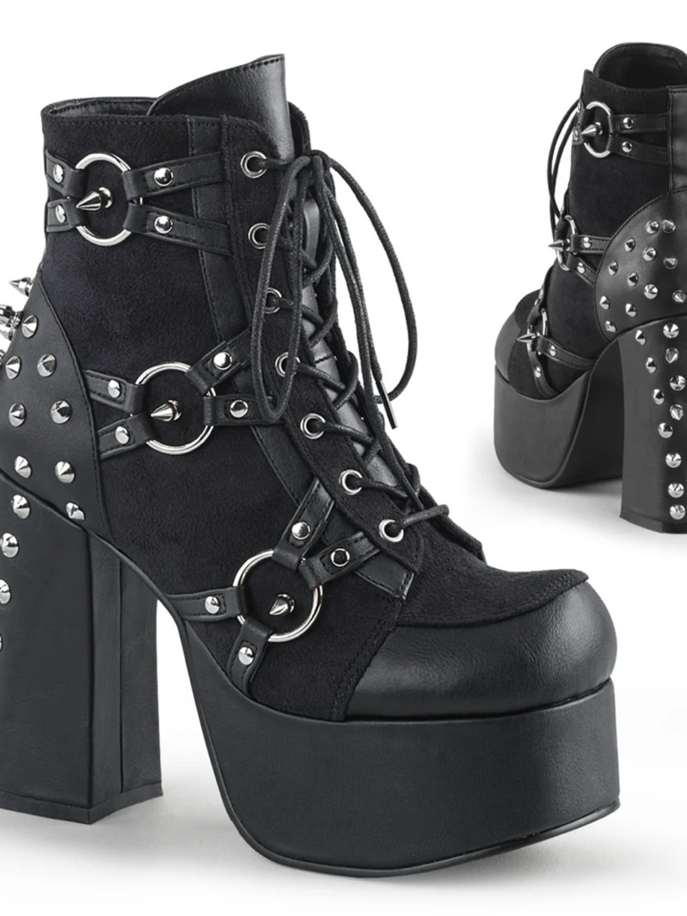 Demonia Charade 100 Platform Boots with Spikes